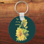 Je bent mijn Sunshine Sunflower floral Quote Sleutelhanger (Voorkant)