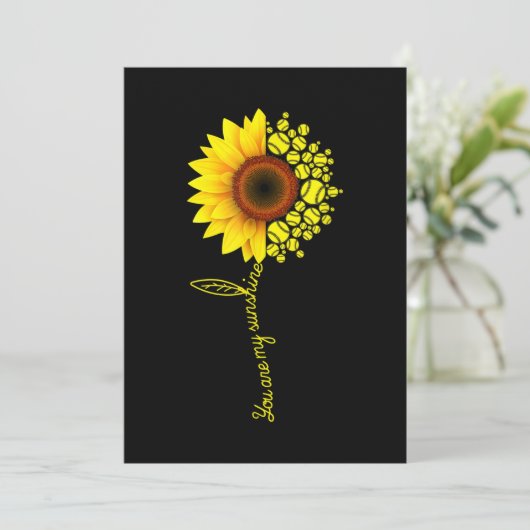 Je bent mijn Sunshine Sunflower Softball Kaart (Staand voorkant)