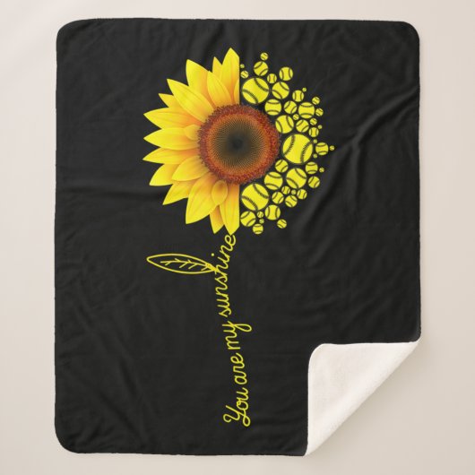 Je bent mijn Sunshine Sunflower Softball Sherpa Deken (Voorkant)