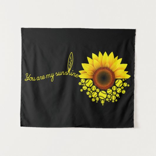 Je bent mijn Sunshine Sunflower Softball Wandkleed (Voorkant (horizontaal))