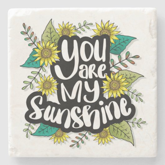 Je bent mijn Sunshine Sunflower Stone Onderzetter (Voorkant)