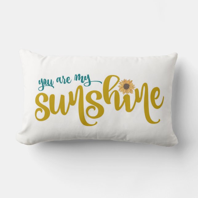 Je bent mijn Sunshine Sunflower Typografie Kussen (Voorkant)