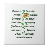 JE BENT MIJN SUNSHINE TEGELTJE (Voorkant)