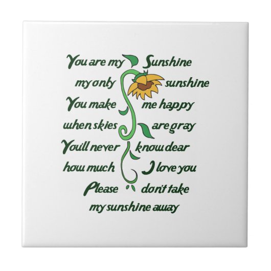 JE BENT MIJN SUNSHINE TEGELTJE (Voorkant)