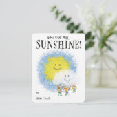 Je bent mijn Sunshine Valentijn Cloud met regenboo Feestdagenkaart (Staand voorkant)