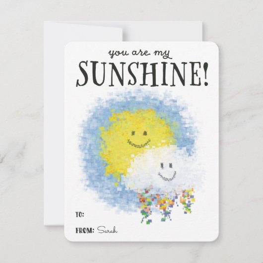 Je bent mijn Sunshine Valentijn Cloud met regenboo Feestdagenkaart (Voorkant)