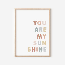 Je bent mijn Sunshine Waterverf Nursery Poster