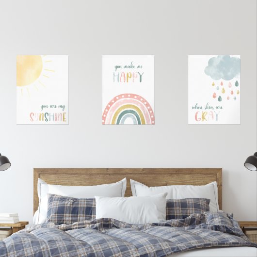 Je bent mijn Sunshine Waterverf Wall Art Graphic Muurkunst Sets (Slaapkamer)