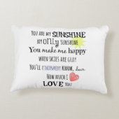 Je bent mijn Sunshine Word Art Typografie Accent Kussen (Achterkant)
