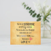 Je bent mijn Sunshine Word Art Typografie Briefkaart (Staand voorkant)