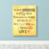 Je bent mijn Sunshine Word Art Typografie Canvas Afdruk (Insitu (Houten vloer))