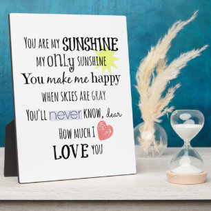 Je bent mijn Sunshine Word Art Typografie Fotoplaat