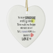 Je bent mijn Sunshine Word Art Typografie Keramisch Ornament (Rechts)