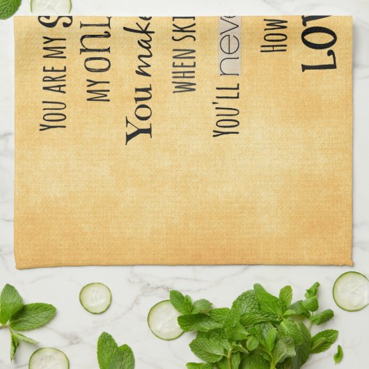 Je bent mijn Sunshine Word Art Typografie Theedoek (Gevouwen)