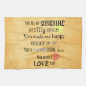 Je bent mijn Sunshine Word Art Typografie Theedoek (Horizontaal)