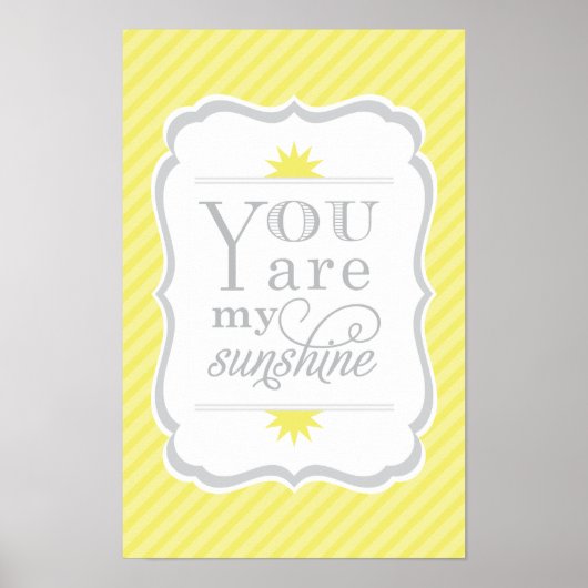Je bent mijn Sunshine Yellow en Grey Baby Nursery Poster (Voorkant)