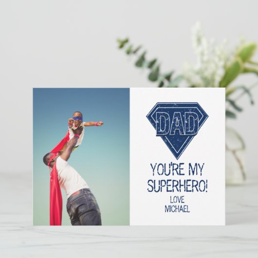 Je bent mijn superheld pa Vaderdag fotokaart Kaart (Staand voorkant)