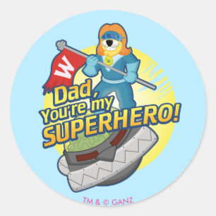 Je bent mijn superheld ronde sticker