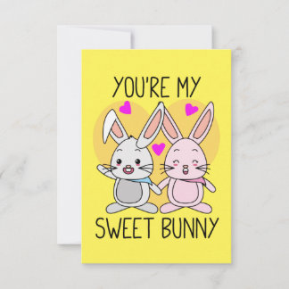 Je bent mijn Sweet Bunny Cute Valentijn Kaart