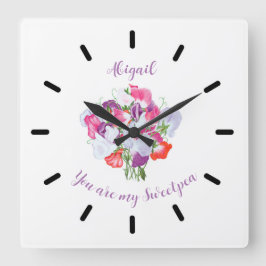 Je bent mijn Sweetpea persoonlijke wandklok