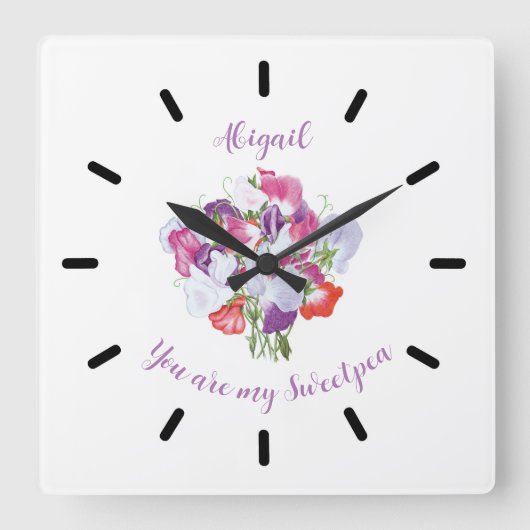 Je bent mijn Sweetpea persoonlijke wandklok (Voorkant)