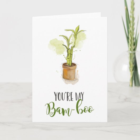 Je bent mijn trouwdag met bamboe kaart (Voorkant)
