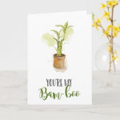 Je bent mijn trouwdag met bamboe kaart (Gele Bloem)