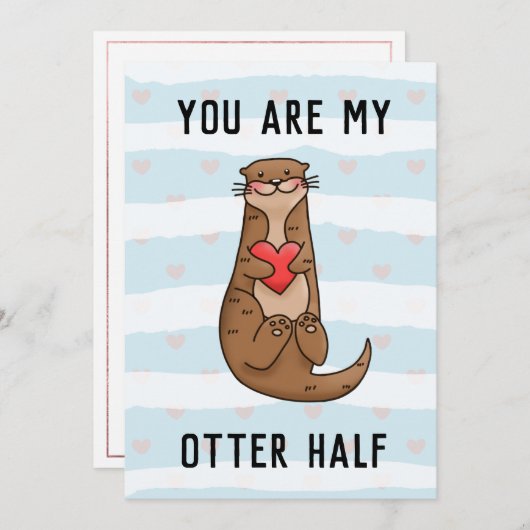 Je bent mijn tweede halve Valentijn feestdag Feestdagenkaart (Voorkant / Achterkant)