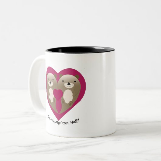 Je bent mijn tweede helft tweekleurige koffiemok (Voorkant links)