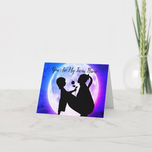 Je bent mijn tweelingvlam moeder en dochter moon kaart (Voorkant)