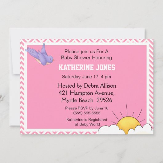 Je bent mijn uitnodiging voor zonneschijnse Baby s (Achterkant)