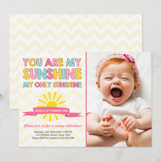 Je bent mijn uitnodiging voor zonnige verjaardag G (Voorkant / Achterkant)