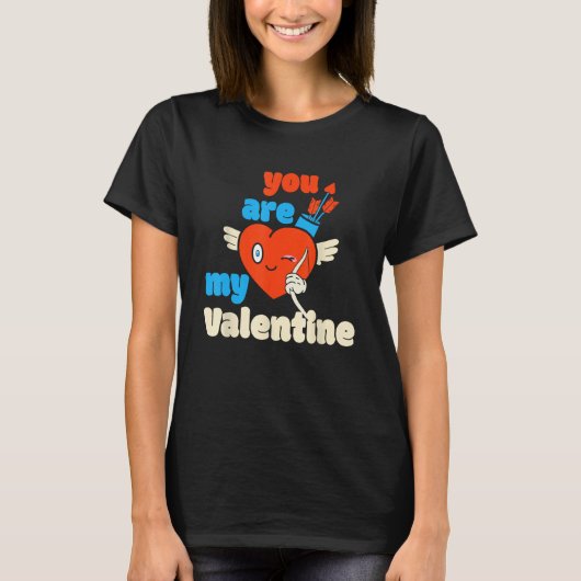 Je bent mijn Valentijn Cupid Heart Arrow Happy Val T-shirt (Voorkant)