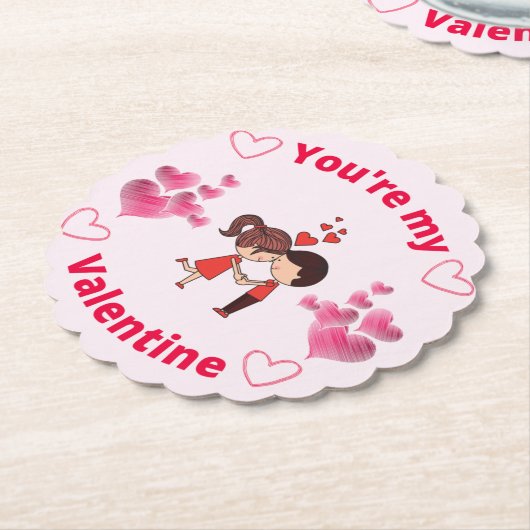 Je bent mijn Valentijn Kartonnen Onderzetters (Gekanteld)