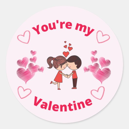 Je bent mijn Valentijn Ronde Sticker (Voorkant)