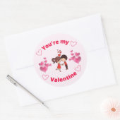 Je bent mijn Valentijn Ronde Sticker (Envelop)