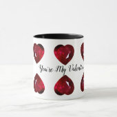 Je bent mijn Valentijn Ruby Heart Coffee Mok (Midden)