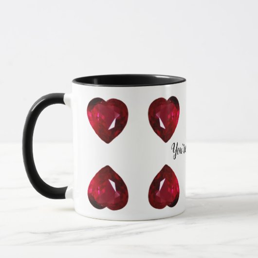 Je bent mijn Valentijn Ruby Heart Coffee Mok (Links)