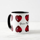 Je bent mijn Valentijn Ruby Heart Coffee Mok (Voorkant links)