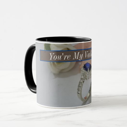 Je bent mijn Valentijn Sapphire Diamond Coffee Mok (Voorkant links)