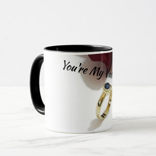 Je bent mijn Valentijn Sapphire Ring Coffee Mok (Voorkant links)