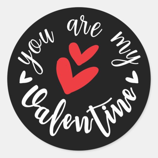 Je bent mijn Valentijn, twee kleine harten Ronde Sticker (Voorkant)