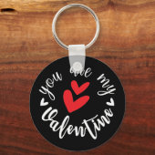 Je bent mijn Valentijn, twee kleine harten Sleutelhanger (Voorkant)