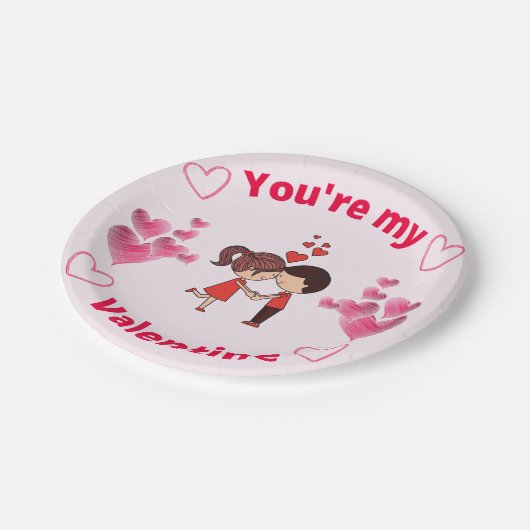 Je bent mijn Valentijn - Valentijnsdag Partij Papieren Bordje (Gekanteld)