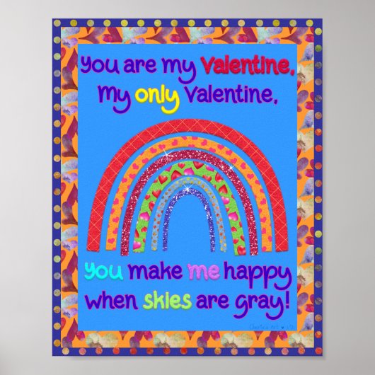 Je bent mijn Valentijn Whimsical Rainbow Poster (Voorkant)