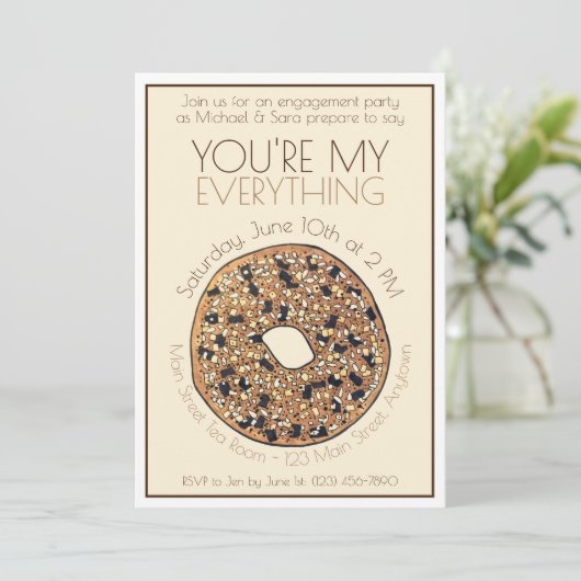 Je bent mijn Verloving van alles-Bagel Wedding Kaart (Staand voorkant)