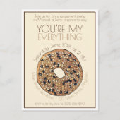 Je bent mijn Verloving van alles-Bagel Wedding Uitnodiging Briefkaart (Voorkant)