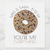 Je bent mijn Verloving van alles-Bagel Wedding Wijn Etiket (Enkel label)