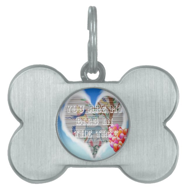 Je bent mijn vogel in de bomen.png huisdieren naamplaatje (voorkant)