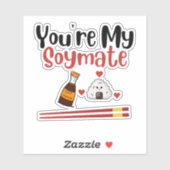 Je bent mijn vriend, soja en sushi koppels sticker (Vel)